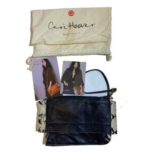 Ceri Hoover Clutch Crossbody Black White Fur Purse